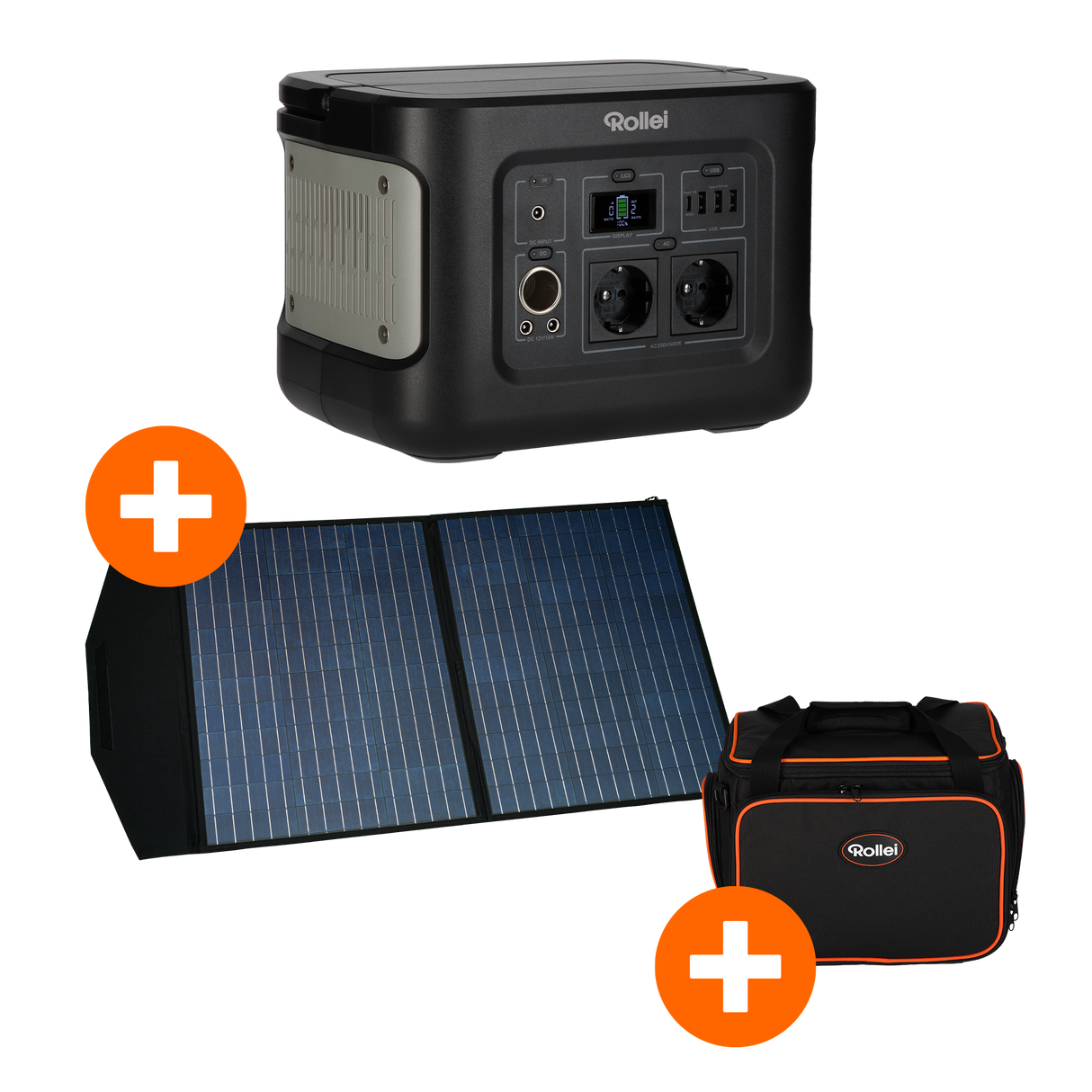 Bundle Power Station 500 + Solar Panel 100 + transport bag for Power Station 500